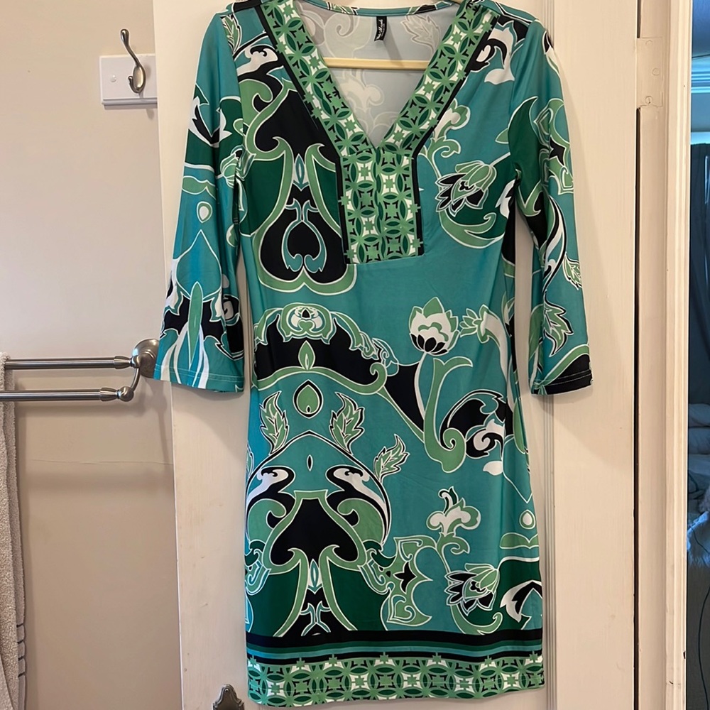 White Mark 3/4 sleeve dress